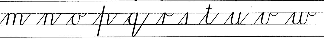Cursive Lowercase Letter m to w
