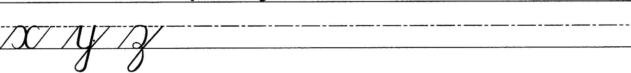 Cursive Lowercase Letter x to z